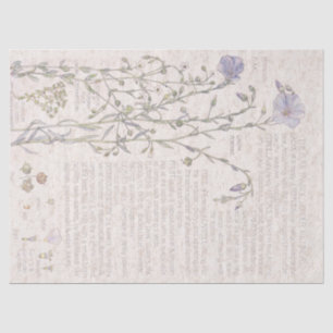 Vintage Flax Wildflower Flowers Tissue Paper
