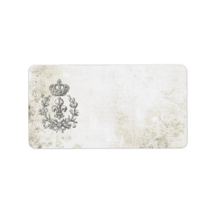 Vintage Fleur de Lis and Crown-address label
