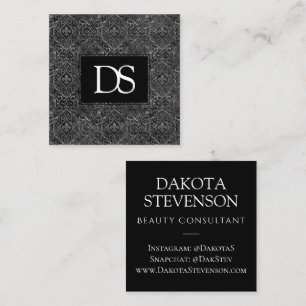 Vintage Fleur de Lis   Grunge Damask Monogram Calling Card