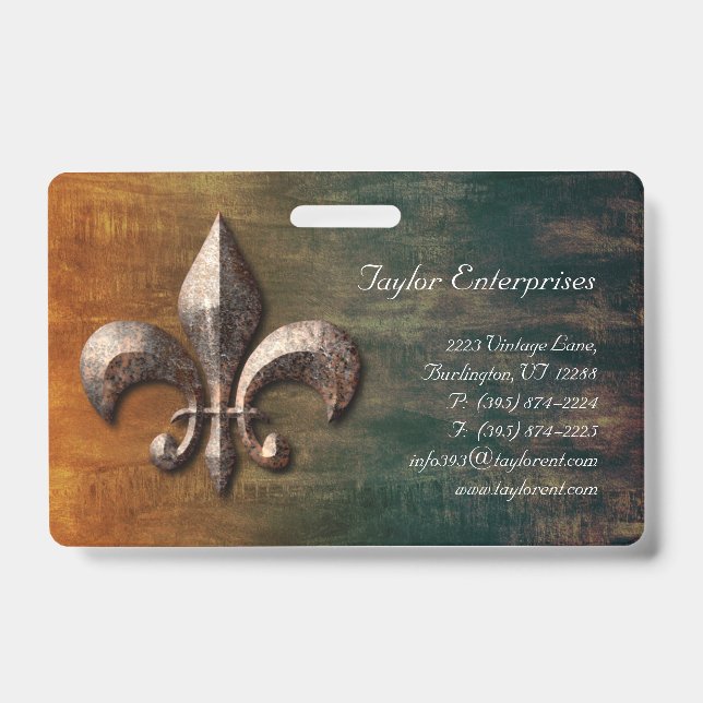 Vintage Fleur de lis Logo Badge (Front)