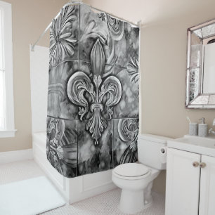 Vintage Fleur-de-lis ornament Shower Curtain