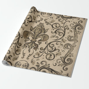 Vintage Fleur-de-lis ornament Wrapping Paper
