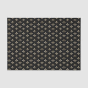 Vintage Fleur de Lis Petite Black French Tissue Paper