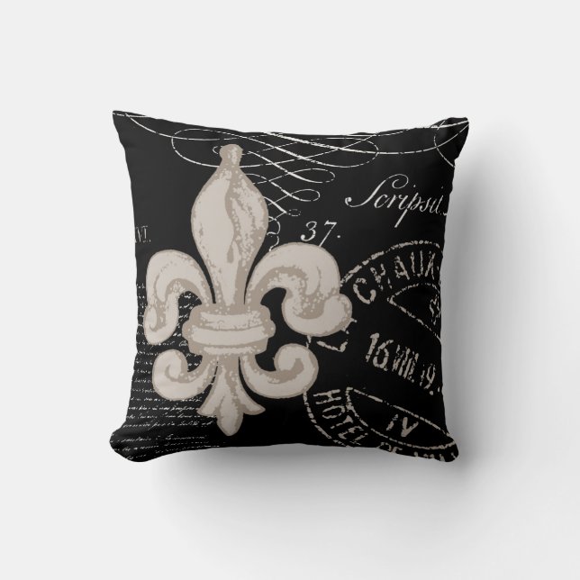 Vintage Fleur de Lis...pillow Throw Pillow (Front)