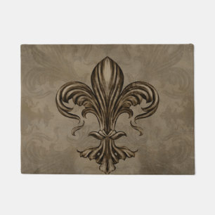 Vintage Fleur-de-lis Sepia Doormat