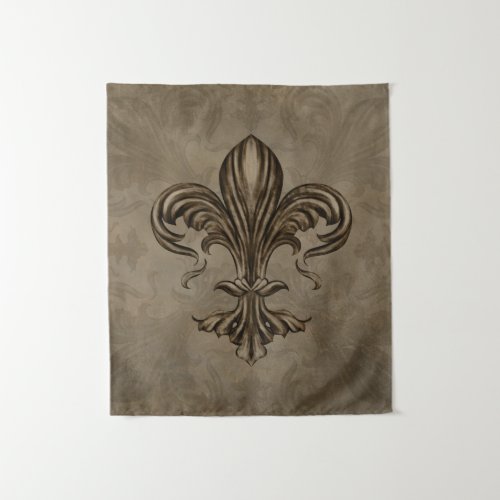 Vintage Fleur_de_lis Sepia Tapestry