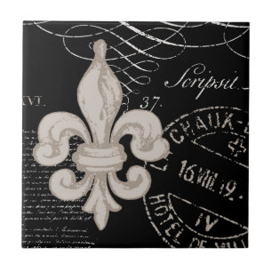 Vintage Fleur de Lis...tile Ceramic Tile