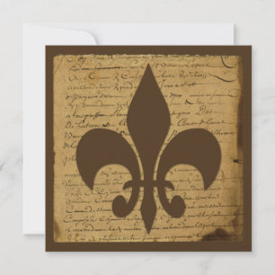 Vintage Fleur de Lis Wedding Invitation