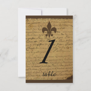 Vintage Fleur de Lis Wedding Table card