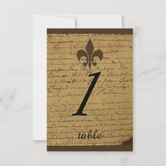 Vintage Fleur de Lis Wedding Table card