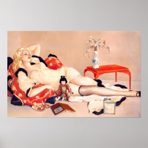 Vintage Fleurs du Mal by Vargas Poster