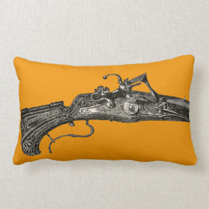 Vintage Flintlock Musket Rifle Gun Throw Pillow