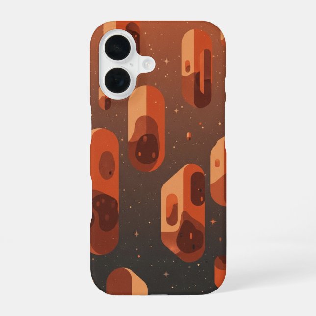 Vintage Floating Asteroids iPhone Case (Back)