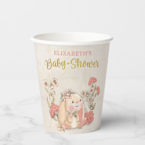 Vintage Floppy Bunny Floral Collection  Paper Cups