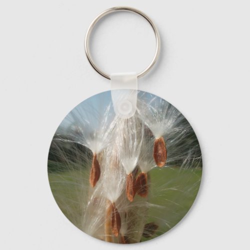 Vintage Flora and Fauna Milkweeds Floatingjpg Keychain