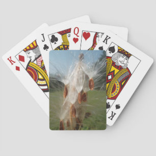 Vintage Flora and Fauna Milkweeds Floating.jpg Poker Cards