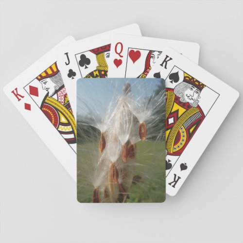 Vintage Flora and Fauna Milkweeds Floatingjpg Poker Cards