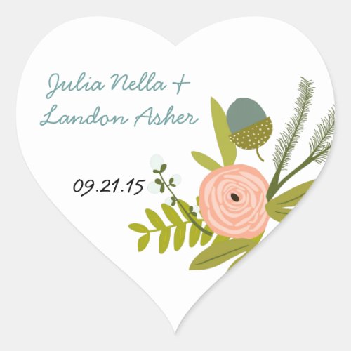 Vintage Flora and Fauna Wedding Sticker