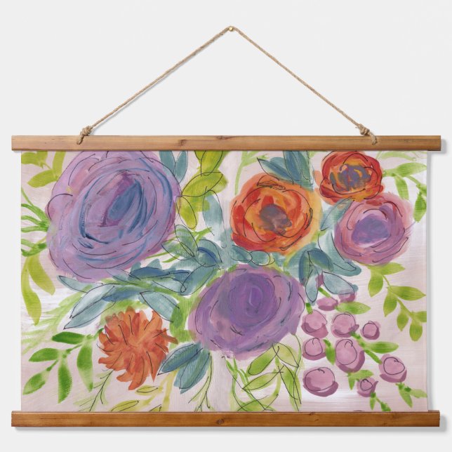 Vintage Flora wall hanging Hanging Tapestry (Front)