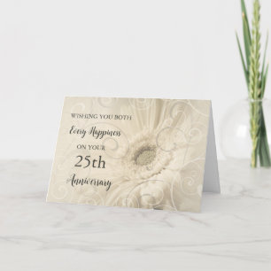 Vintage Floral 25th Wedding Anniversary Card