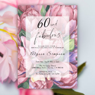 Vintage Floral 60th Birthday Party Invitation