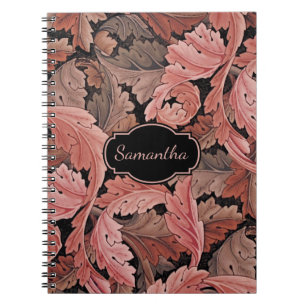Vintage Floral Acanthus Pattern with Monogram Notebook