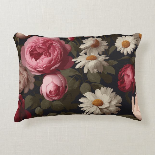 Vintage Floral Accent Pillow (Front)