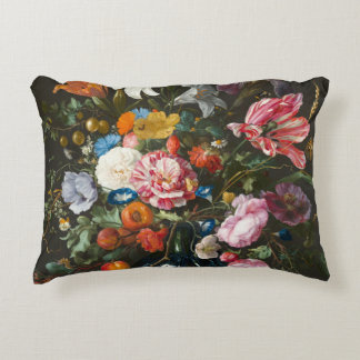 Vintage Floral Accent Pillow – Elegant Dutch Flowe