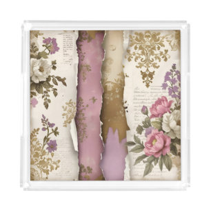 Vintage Floral - Acrylic Tray