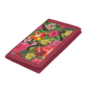 Vintage Floral Aloha Shirt Print Wallet