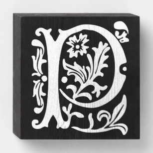 Floral Letter P Monogram Art Wall Decor Zazzle