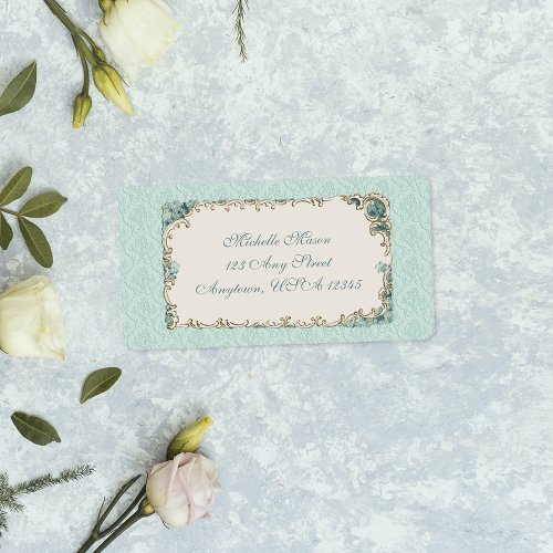 Vintage Floral and Damask Personalized Label