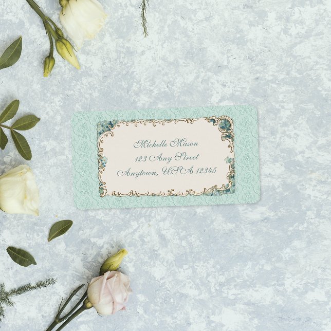 Vintage Floral and Damask Personalized Label (Creator Uploaded)