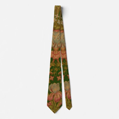 Vintage Floral and Foliate Tapestry Neck Tie