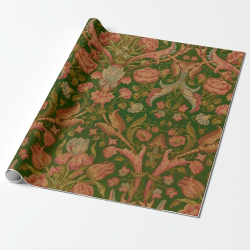 Vintage Floral and Foliate Tapestry Wrapping Paper