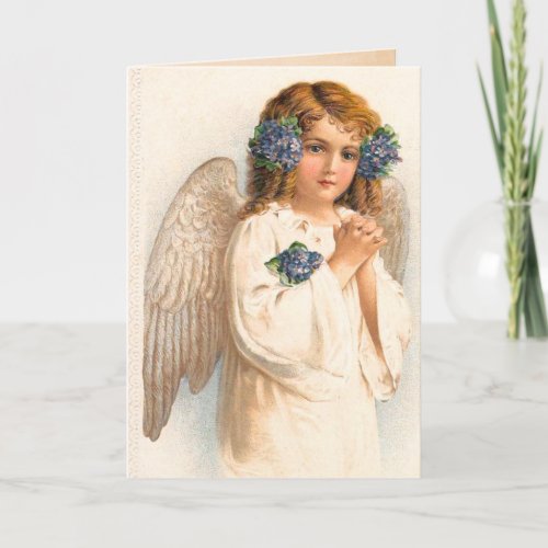 Vintage Floral Angel Card