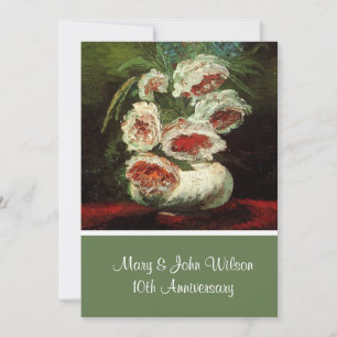 Vintage floral anniversary celebration, Van Gogh Invitation
