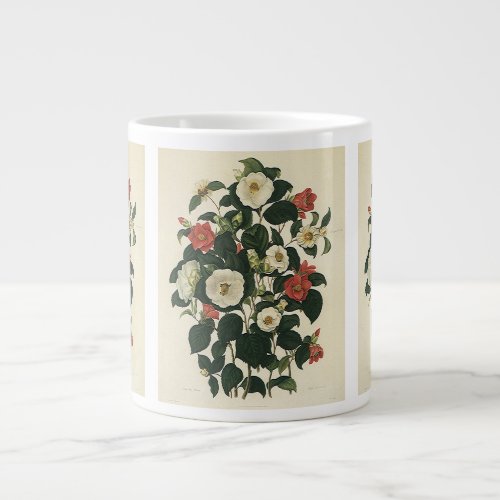 Vintage Floral Antique Garden Roses Flowers Large Coffee Mug