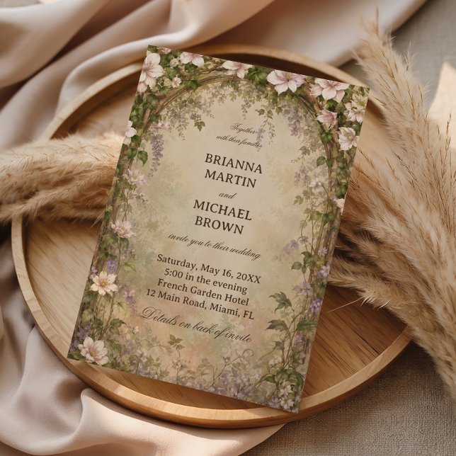 Vintage Floral Arch Botanical Invitation (Creator Uploaded)