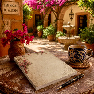 Vintage Floral Arch Bougainvillea Garden Texture Notepad