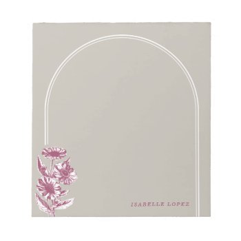 Vintage Floral Arch Custom Notepad - Gray by AmberBarkley at Zazzle