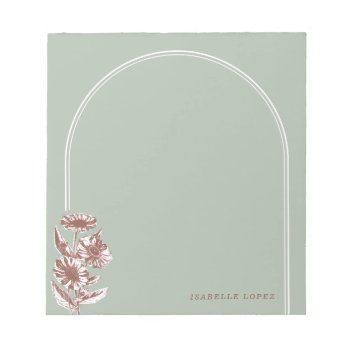 Vintage Floral Arch Custom Notepad - Green by AmberBarkley at Zazzle