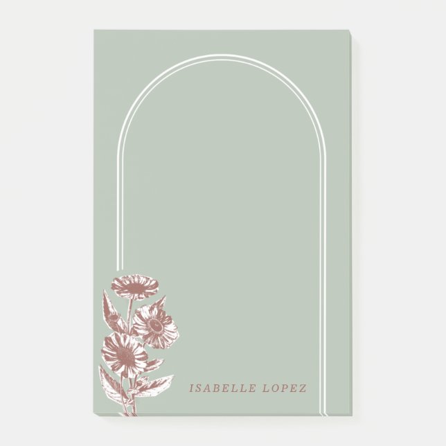 Vintage Floral Arch Custom Notes - Green (Front)