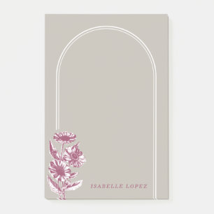 Vintage Floral Arch Custom Post-It Notes - Gray