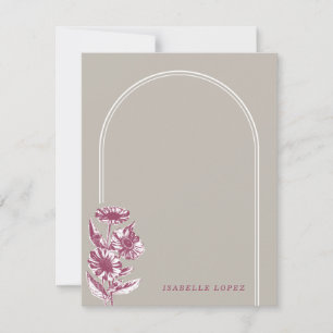 Vintage Floral Arch Custom Stationery - Gray