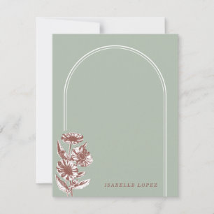 Vintage Floral Arch Custom Stationery - Green