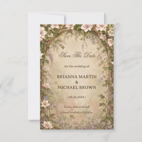 Vintage Floral Arch Romantic Save The Date
