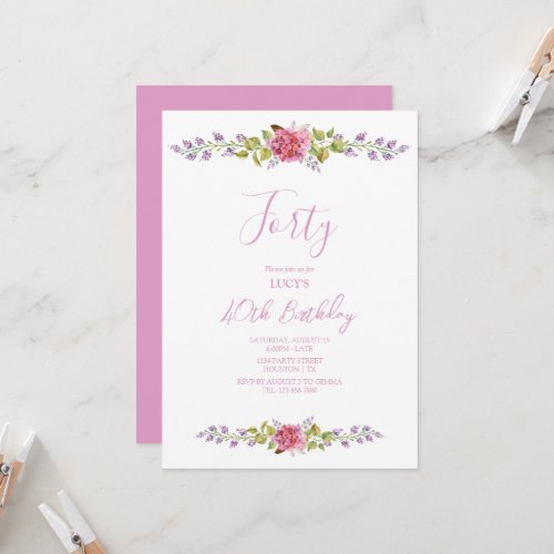 Vintage Floral Arrangement Birthday Party Invitation