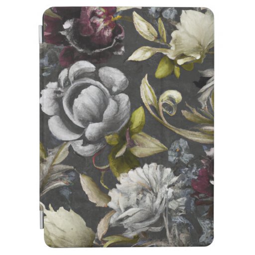 Vintage Floral Art Black iPad Air Cover