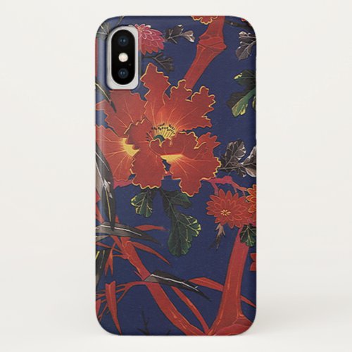 Vintage Floral Art Deco Garden Flowers iPhone X Case